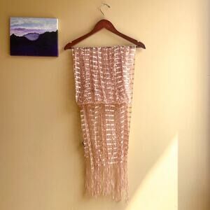 Open Weave Golden Scarf Long